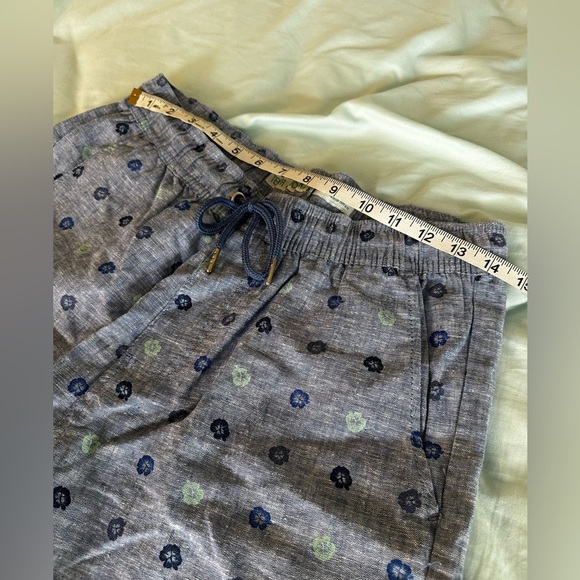 NWT  Men’s. Tenth & Ocean Blue Washable Linen Shorts. Blue Floral Print. - Picture 7 of 14